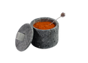 Ver imagem 2 de Açucareiro Farinheira Gourmet Pedra Sabão com Colher P 7cm