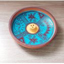 Ver imagem 3 de Incensário de Cerâmica Peruano Azul 11 Cm para 3 Incenso