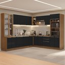 Ver imagem 1 de Armário de Cozinha Completa 566cm Rustic/preto Lux Madesa 01 Rustic/preto