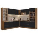 Ver imagem 4 de Armário de Cozinha Completa 566cm Rustic/preto Lux Madesa 01 Rustic/preto