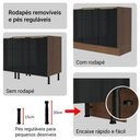 Ver imagem 3 de Armário de Cozinha Completa 566cm Rustic/preto Lux Madesa 01 Rustic/preto