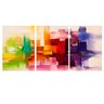 Quadro Abstrato Colorido - Kit 3 telas - 150 x 100 cm - Chassi - 2