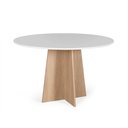 Ver imagem 1 de Mesa de Jantar Redonda 90cm 4 Lugares Isabela MDF Branco e Jade - Straub Web