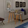 Conjunto Mesa Lateral Londres - Off White/Madeirado - 1