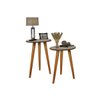 Conjunto Mesa Lateral Londres - Off White/Madeirado - 2
