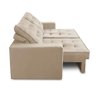Sofá Retrátil e Reclinável 2 Lugares 1,50m com Molas Madrid Suede Bege Mirra Decor - 6
