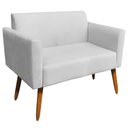 Ver imagem 1 de Poltrona Namoradeira Decorativa Isabella Pés Palito Madeira Suede Cinza - Gran Belo