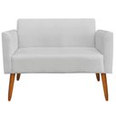Ver imagem 6 de Poltrona Namoradeira Decorativa Isabella Pés Palito Madeira Suede Cinza - Gran Belo