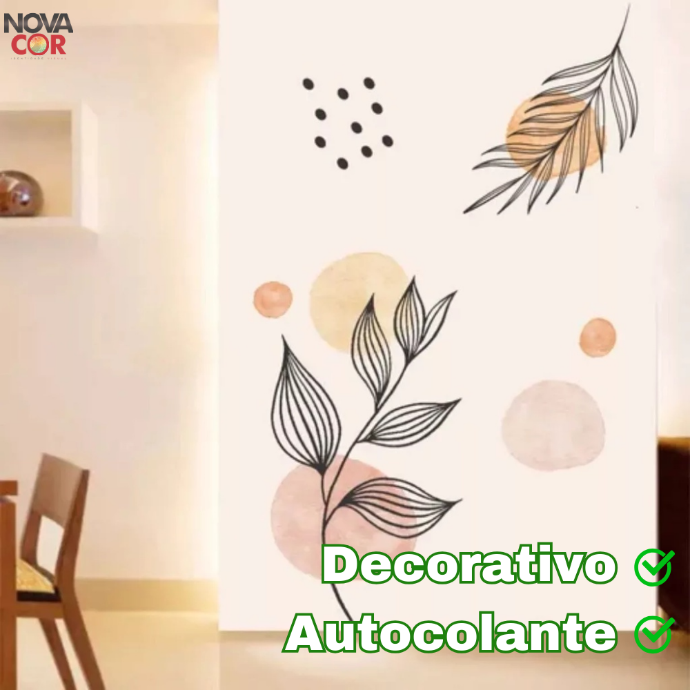 Adesivo de Parede Flor Decorativo Parede Boho Floral Minimalista Sala Copa 90cm - 3