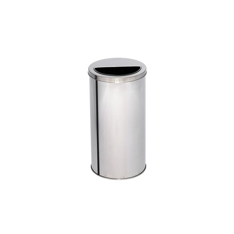 Lixeira de Inox 50l com Aro Meia Lua 30x70