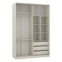 Ver imagem 2 de Guarda-roupa Solteiro Luciane 4 Portas 3 Gavetas Prime Plus Alumínio com Vidro Reflecta