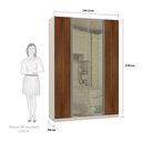 Ver imagem 3 de Guarda-roupa Solteiro Luciane 4 Portas 3 Gavetas Prime Plus Alumínio com Vidro Reflecta