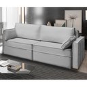 Ver imagem 1 de Sofá Cama Ferrari Retrátil e Reclinável 2,15m Veludo Cinza