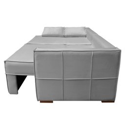 Sofá Cama Ferrari Retrátil e Reclinável 2,15m Veludo Cinza - 4 Sofá Cama Ferrari Retrátil e Reclinável 2,15m Veludo Cinza - 4
