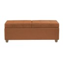 Ver imagem 3 de Canto Alemão Recamier Bau + Painel Madri 140cm Veludo Terracota - Inova Decor