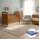 Ver imagem 1 de Berço Americano 2 em 1 Danny Com Colchão Vira Sofazinho Infantil Savana Fosco Quarto de Bebê - Reller
