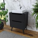 Ver imagem 2 de Gabinete Banheiro 60cm 2 Gavetas Retrô Multimóveis CR10119 Preto