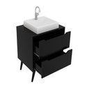 Ver imagem 1 de Gabinete Banheiro 60cm 2 Gavetas Retrô Multimóveis CR10119 Preto
