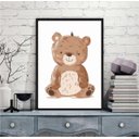Ver imagem 1 de Quadro Arte Infantil Ursinho 33x24cm:moldura Preta