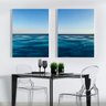 Quadro Oceano De Paz Azul - Kit 2 telas - 60 x 40 cm - Chassi - 1