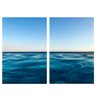 Quadro Oceano De Paz Azul - Kit 2 telas - 90 x 60 cm - Preta - 2
