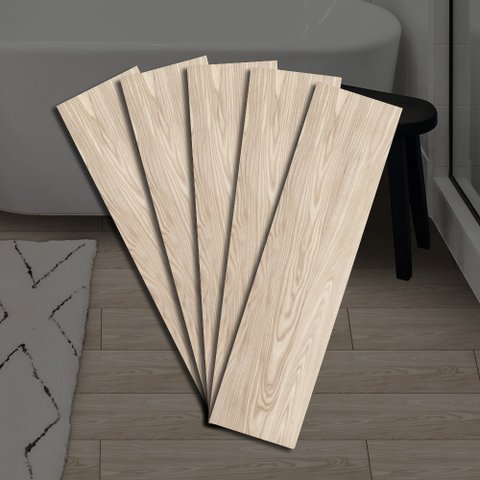 Kit 10 Piso Vinílico Pvc Autocolante 60x15 – Prático, Flexível e Durável