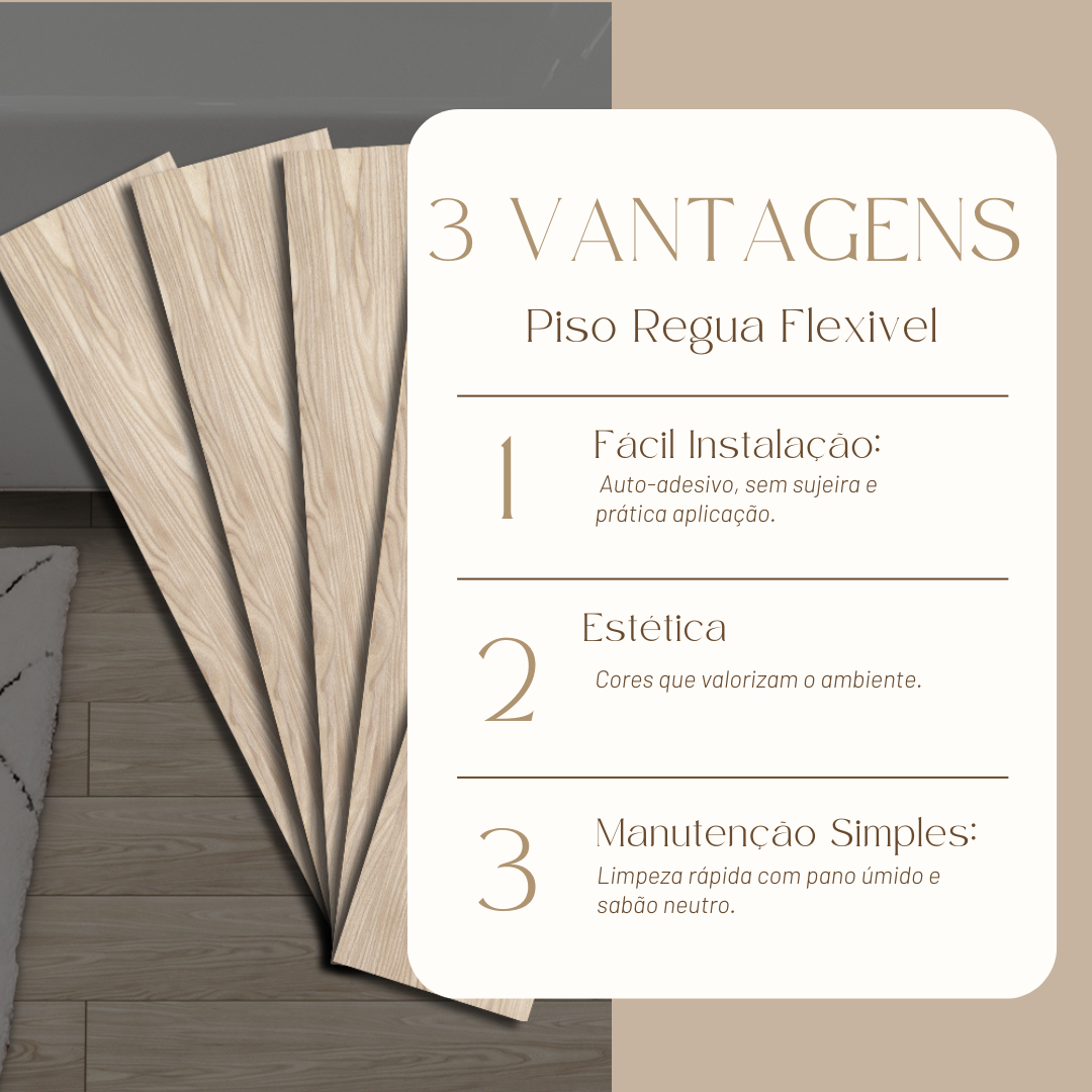 Kit 10 Piso Vinílico Pvc Autocolante 60x15 – Prático, Flexível e Durável - 4