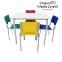 Ver imagem 2 de Conjunto Quadrado c/ 04 Cadeiras COLORIDO - MDF BRANCO - 06 a 09 Anos - INFANTO JUVENIL - MR PLAST -