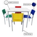 Ver imagem 3 de Conjunto Quadrado c/ 04 Cadeiras COLORIDO - MDF BRANCO - 06 a 09 Anos - INFANTO JUVENIL - MR PLAST -