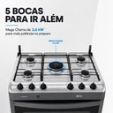 Ver imagem 4 de Fogão a Gás Fascino 5 Bocas Mega Chama 2,6KW Easy Clean com Forno 97 Litros e Mesa Inox Clarice