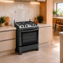 Ver imagem 2 de Fogão a Gás Fascino 5 Bocas Mega Chama 2,6KW Easy Clean com Forno 97 Litros e Mesa Inox Clarice