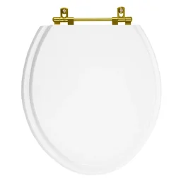 Assento Sanitário Diamantina Branco para vaso Icasa Com Ferragem Dourada - 1