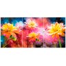 Quadro Flores Coloridas Luxo - Kit 3 telas - 90 x 60 cm - Preta - 2