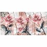 Quadro Flores Rosas Mármore - Kit 3 telas - 150 x 100 cm - Branca - 2