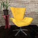 Ver imagem 2 de Kit Duas Poltronas Giratória Elegance Jacquard:amarelo