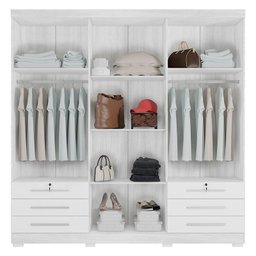 Guarda Roupa Casal Londres Carvalho Branco - Incorplac - 4