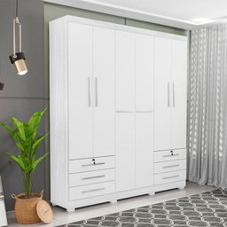 Guarda Roupa Casal Londres Carvalho Branco - Incorplac - 2