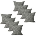 Ver imagem 1 de Kit 8 Capa Almofada 45x45 Jacquard Luxo Sofá Sala Bege