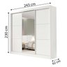 Guarda-Roupa Casal com Espelho New Dallas 3 Portas D'Doro Móveis - Branco D'Doro Móveis - 2