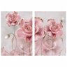 Quadro Flor Delicada Rosa e Gold - Kit 2 telas - 150 x 100 cm - Branca - 2