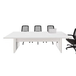 Mesa de Reunião 2,70m X 0,90m 2 Cx de Tomadas Pés Metal F5 - 6