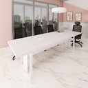 Ver imagem 1 de Mesa de Reunião 2,70m X 0,90m 2 Cx de Tomadas Pés Metal F5