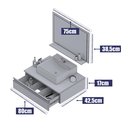 Ver imagem 3 de Conjunto Safira 80cm Mdf Gabinete para Banheiro Superior com Cuba e Espelheira