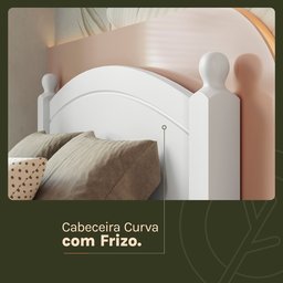 Cama Solteiro Madeira Maciça e Mdf Merk com Cama Auxiliar - 2