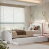 Cama Solteiro Madeira Maciça e Mdf Merk com Cama Auxiliar - 1