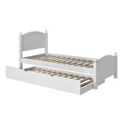 Cama Solteiro Madeira Maciça e Mdf Merk com Cama Auxiliar - 3