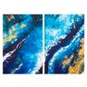 Quadro Abstrato Azul Luxury - Kit 2 telas - 90 x 60 cm - Preta - 2