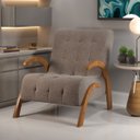 Ver imagem 1 de Poltrona malvie Mel/linho Kaki - Casa Giulia