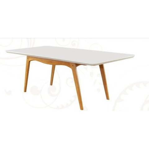 Mesa de jantar moderna retangular com vidro - Escócia- Art Salas-1,80x0,90 metros - Art Salas