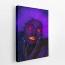 Ver imagem 2 de Mulher com Maquiagem Neon Laranja Quadro Canvas 140x90cm